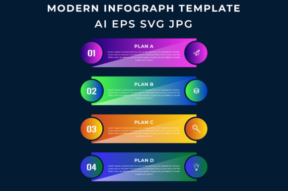 4 Step Modern Color Infographic Template: Graphics & Infographics