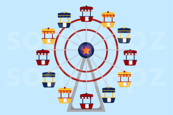 Carnival Fest Ferris Wheel Graphics