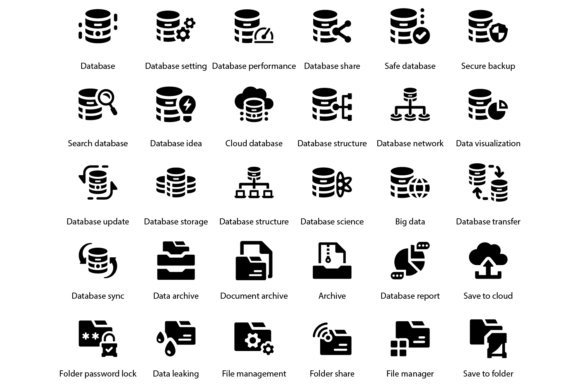Database Icons Graphics for Modern Branding