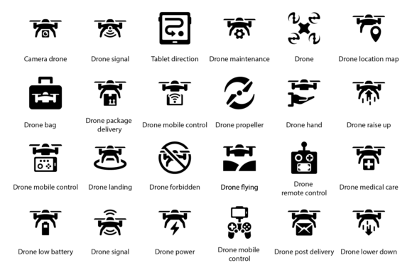 Drones Icons: Modern Graphics & Clean Icons for Local Branding