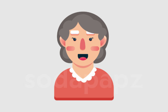 Family Character Icon – Grandma 2: Clean Graphics & Versatile Icons