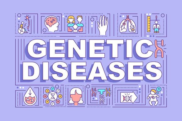 Genetic Diseases Word Concepts Banner: Graphics & Templates