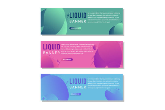 Horizontal Banner Bubble Gradient Graphics & Backgrounds