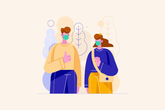 Mask Campaign Graphics for Modern Editorial Design