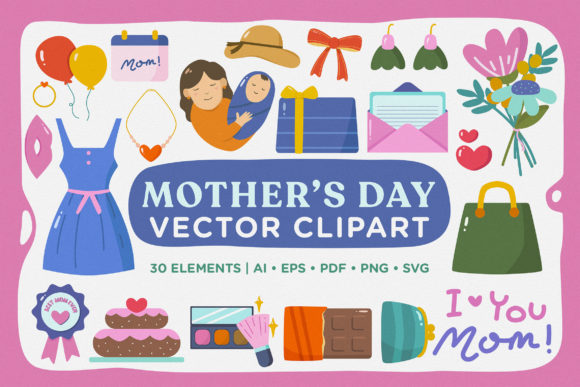 Mother s Day Cute Vector Clipart Pack