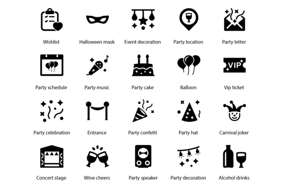 Party and Celebration Icons