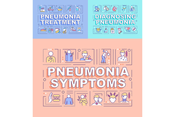 Pneumonia Word Concepts Banner Set Graphics