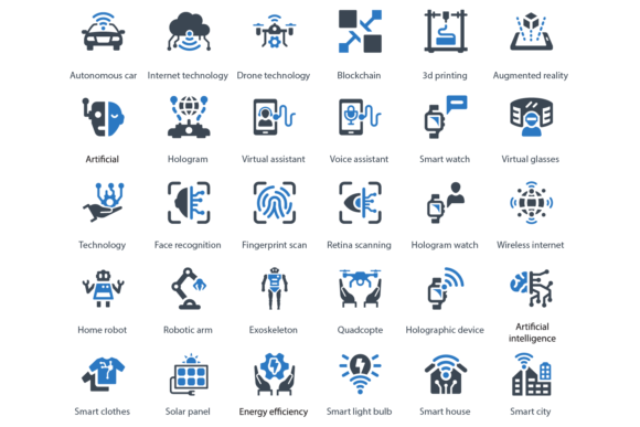 Smart Technology Icons: Modern Graphics & Icons