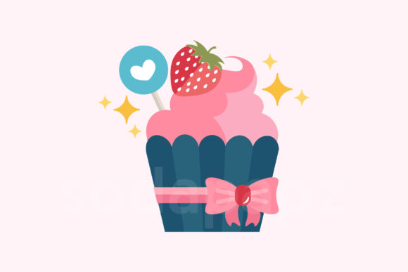 Sweet Deluxe Strawberry Cupcake Icon: Graphics & Icons Review